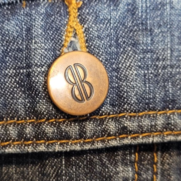 Vintage Bill Blass Petite Denim Trucker Jacket Dark Blue Cotton Size Small Women - Picture 3 of 7